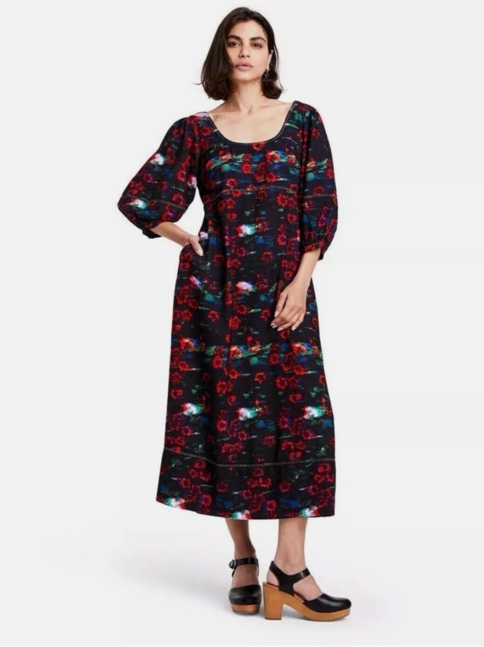 Rachel Comey X Target Floral Volume 3/4 Sleeve Maxi Dress